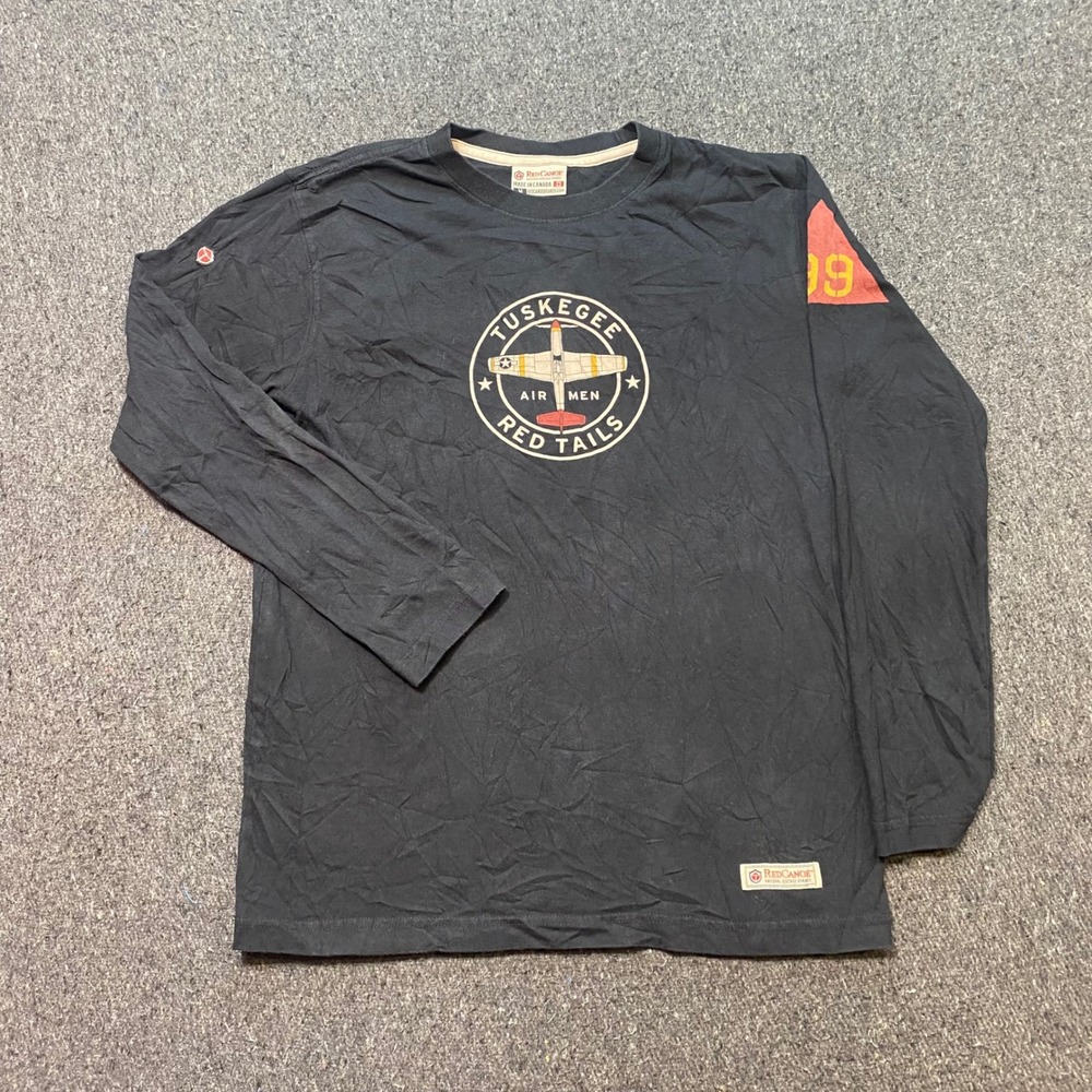 Red Canoe Tuskegee Airmen Red Tails Sz M Mens Black Skater Long Sleeve TShirt